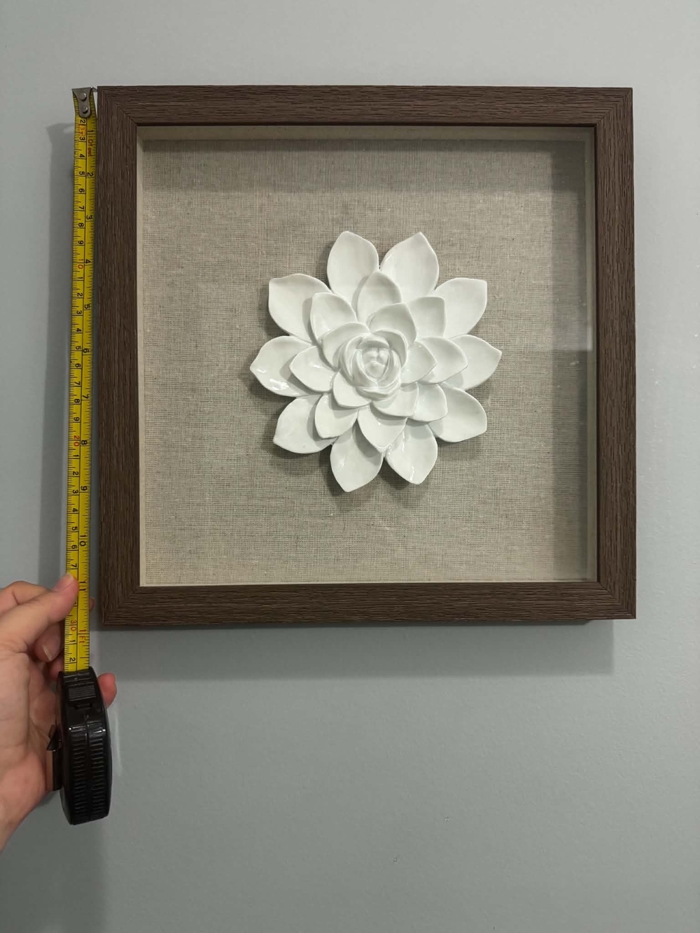 3D Ceramic Flower Shadow Box Wall Art